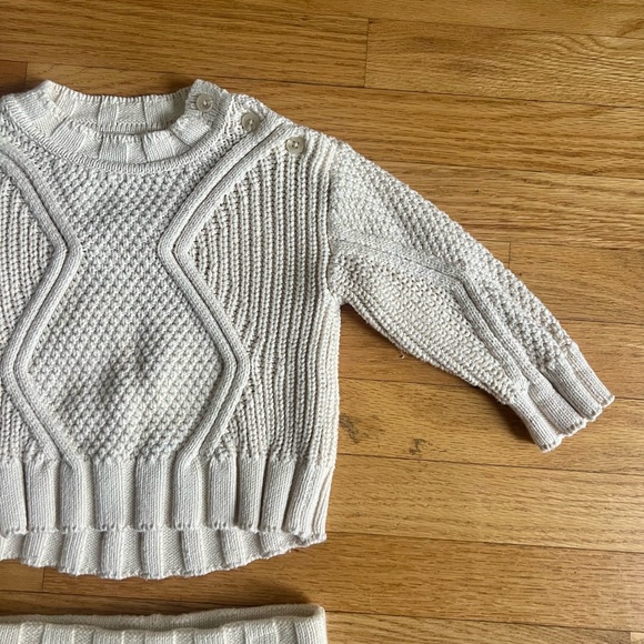 Banana Republic Baby Cable Knit Sweater & Bloomer Set- Cream, 18-24m- NWOT - Picture 5 of 9